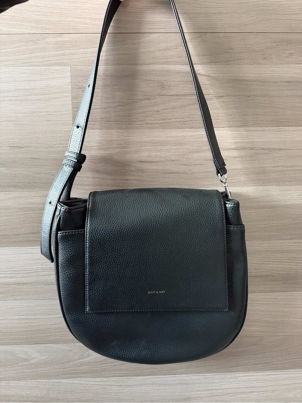 Matt & Nat Match Purity Vegan Shoulder Crossbody Bag Black